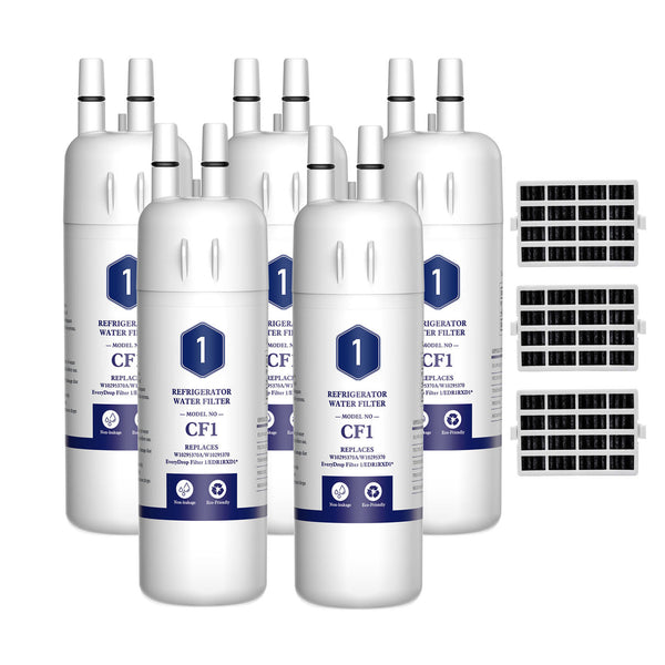 EDR1RXD1 W10295370A 9081 Compatible Refrigerator Water Filter with Air Filter 5pk